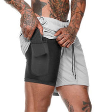 Men's 2 in 1 Quick Dry Training Gym Shorts with Built-in Security Pocket