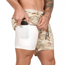 Men's 2 in 1 Quick Dry Training Gym Shorts with Built-in Security Pocket