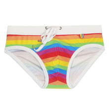 UXH Men's Pride Rainbow Swim Briefs with Push-Up Pad