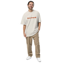 Space Orange Embroidery Oversized faded t-shirt