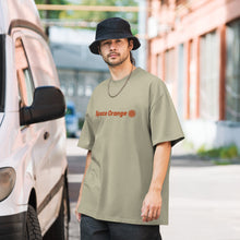 Space Orange Embroidery Oversized faded t-shirt