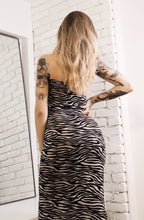 Stone Zebra Print Maxi Dress
