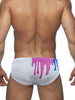 Men's Low-waist Print Swim Briefs Colorful Swimsuit with Push-up pad