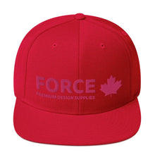 FORCE 3D Puff Embroidery Snapback Hat Red - Billyforce Shop