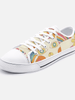 Retro White Kitty - Unisex Low Top Canvas Shoes - Billyforce Shop