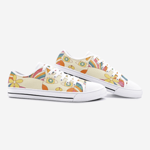Retro White Kitty - Unisex Low Top Canvas Shoes - Billyforce Shop