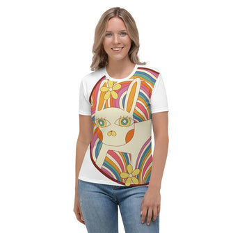 Retro White Kitty Women's T-shirt - Billyforce Shop