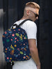 Floral Backpack (Navy) - Billyforce Shop