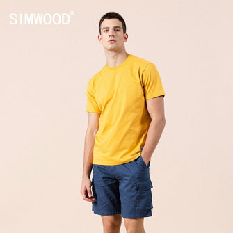 SIMWOOD Solid T-shirt 100% Cotton Compact-Siro Spinning Tops SI980698 - Billyforce Shop