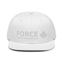 FORCE 3D Puff Embroidery Snapback Hat White - Billyforce Shop