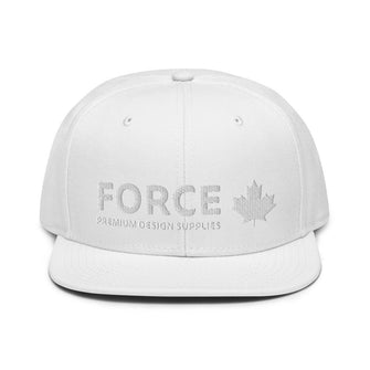 FORCE 3D Puff Embroidery Snapback Hat White - Billyforce Shop